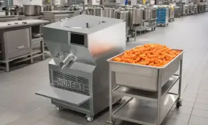 Máquina Hubert lista para procesar zanahorias. Este equipo es clave para entender qué es la pasteurización y cómo se aplica en la industria alimentaria.