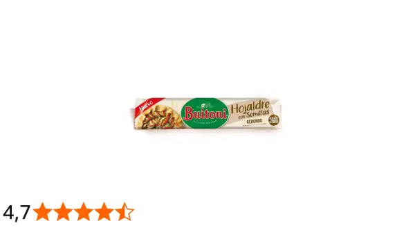 Masa de hojaldre Buitoni con semillas, redonda. ¡Se puede congelar la masa de hojaldre Buitoni para tenerla lista siempre!