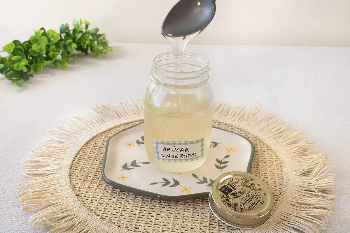 Jar with clear syrup labeled
